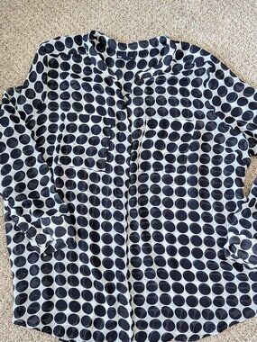 sheer navy/white GAP blouse, XXL